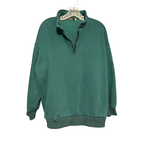 Trendy Queen Oversize Quarter-Zip Pullover Sweatshirt L Teal - Picture 6 of 6
